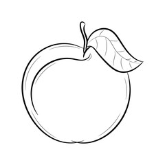 Doodle peach fruit vector illustration, with hand drawn sketching style