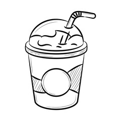 Takeaway Drink vector illustration, with hand drawn sketching design