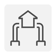 Smart home or home automation vector icon. Include robot or robotic arm. That machine, artificial intelligence or assistant for service, cleaning and cooking. Concept for futuristic, future. 48x48 px.