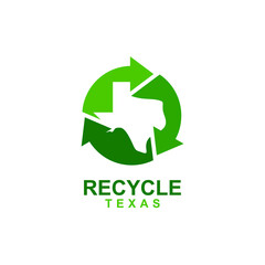 Recycle Texas Icon. Environment Symbol. Arrow Logo Design. Vector Illustration.