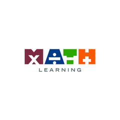 Mathematic Learning Logo Design. Math Symbol. Education Vector Illustration.