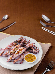 Grilled squid favorite seafood - 447022093