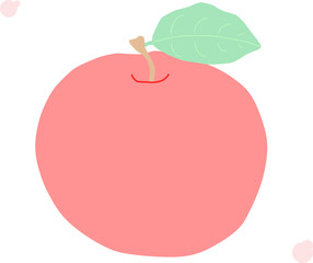優しい色のりんごのイラスト