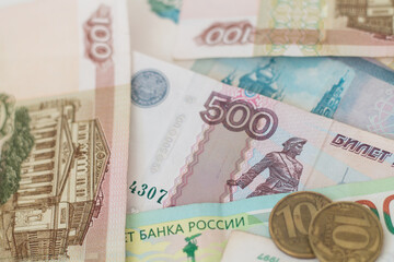 background from money. bills and coins.