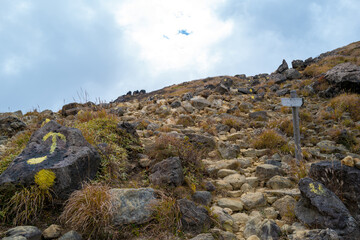 大分県の紅葉のくじゅう連山の風景  Mt.Kujyu range scenery of autumn leaves in Oita Prefecture 
