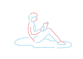 本を読む人のイラスト