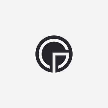 Letter GP circle logo design template.