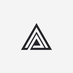 Letter AP triangle logo design template.