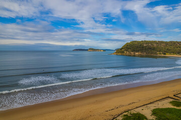 Morning aerial views at the seaside