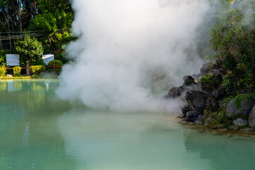 大分県別府市の地獄めぐりの風景 Scenery of Jigoku Meguri (Hell Tour) in Beppu City,...