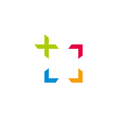 plus medical target arrows colorful logo vector