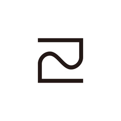letter z curves wavy geometric line logo vector