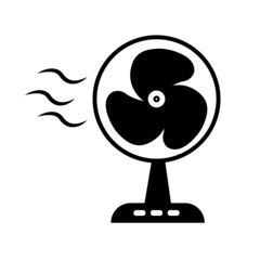 electric fan icon on white background. table fan symbol. fan sign. flat style.