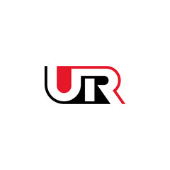 Fototapeta na wymiar UR initial letter monogram, negative space. Business logo design.