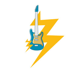 Illustration Vector Graphic of Thunder Guitar Logo. Perfect to use for Music Company