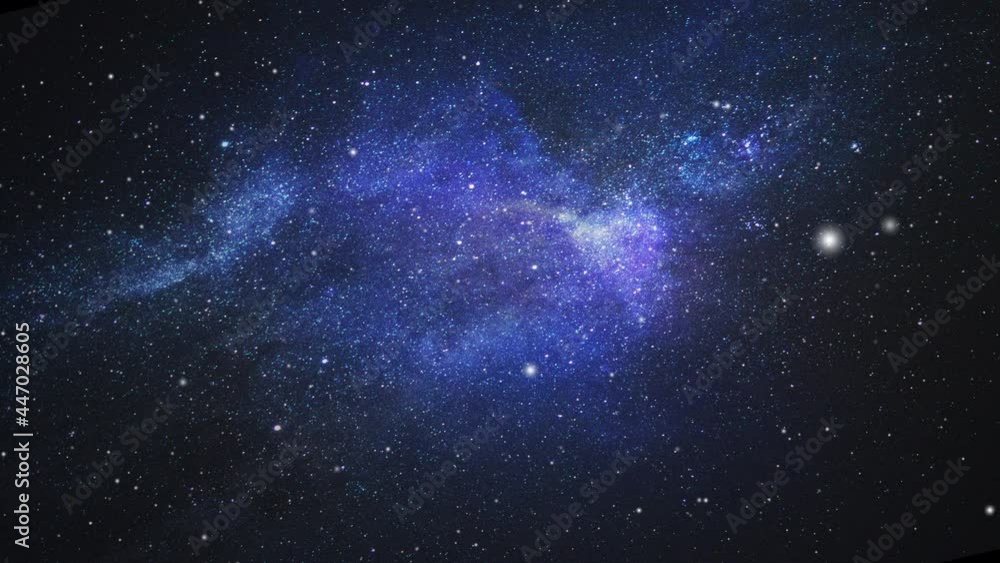 Wall mural galaxy nebula background moving stars space background