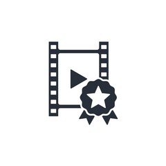 Award winning film. Vector icon isolated on white background.