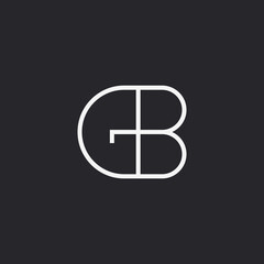 Letter GB monogram logo design template. black background.