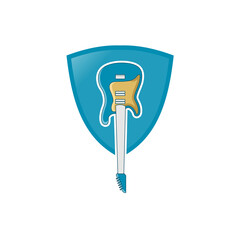 Illustration Vector Graphic of Guitar Pick Logo. Perfect to use for Music Company