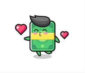 money character cartoon with kissing gesture