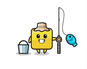 Mascot character of folder as a fisherman