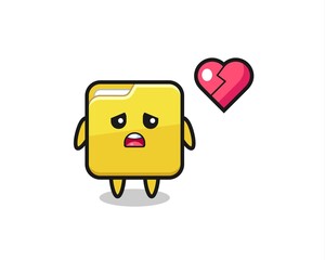 folder cartoon illustration is broken heart