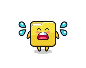 folder cartoon illustration with crying gesture