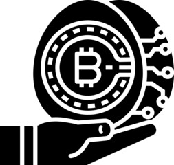 Investment bitcoins icon. Bitcoin concept icon style