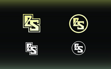 BS letter logo with gaming style and contemporary colors