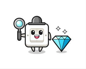 Illustration of light switch character with a diamond