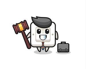 Illustration of light switch mascot as a lawyer