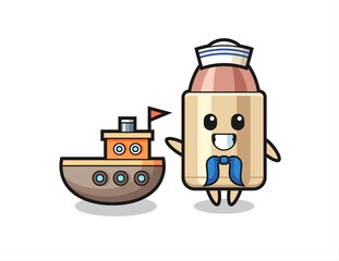 Character mascot of bullet as a sailor man