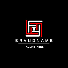 Letter T Maze Puzzle Logo Design Element