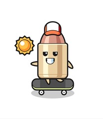 bullet character illustration ride a skateboard