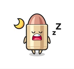 bullet character illustration sleeping at night