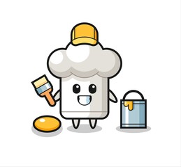 Character Illustration of chef hat as a painter