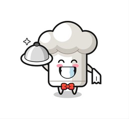 Character mascot of chef hat as a waiters