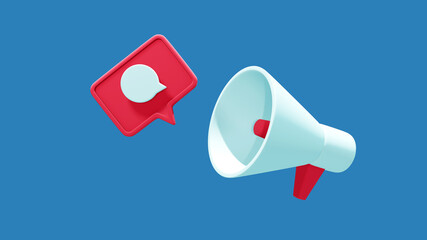 Megaphone with flying dialog icon