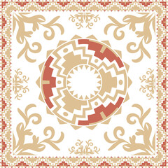 Colorful abstract graphic background. Tribal ethnic ornament. Scarf design. Frame.vector colored background. 