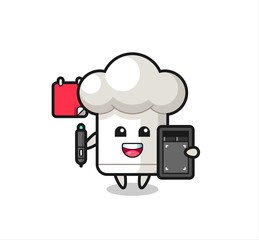 Illustration of chef hat mascot as a graphic designer
