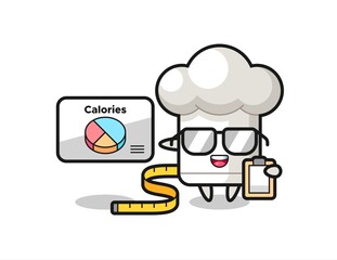 Illustration of chef hat mascot as a dietitian