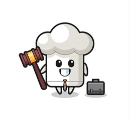 Illustration of chef hat mascot as a lawyer