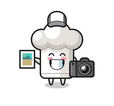 Character Illustration of chef hat as a photographer