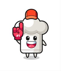 chef hat illustration cartoon with number 1 fans glove