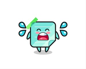 sticky notes cartoon illustration with crying gesture