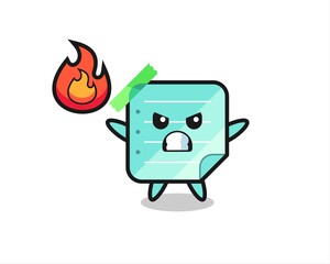 sticky notes character cartoon with angry gesture