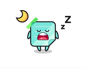 sticky notes character illustration sleeping at night