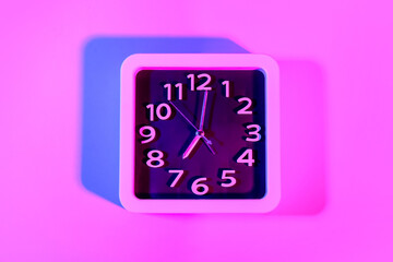 Clock on dark color background