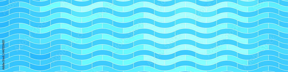 Poster seamless abstract wave pattern. curve waves geometric pattern background. blue two tone geometric li