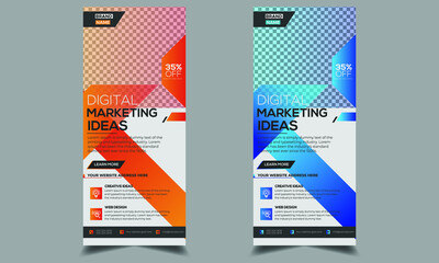 Corporate business roll up banner template design for advertisement 